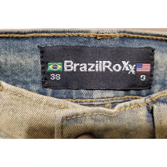 BrazilRoxx Embellished Embroidered Jeans BR 36/US 0 Faded Blue - NEW With Tags